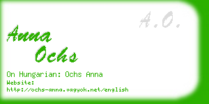 anna ochs business card